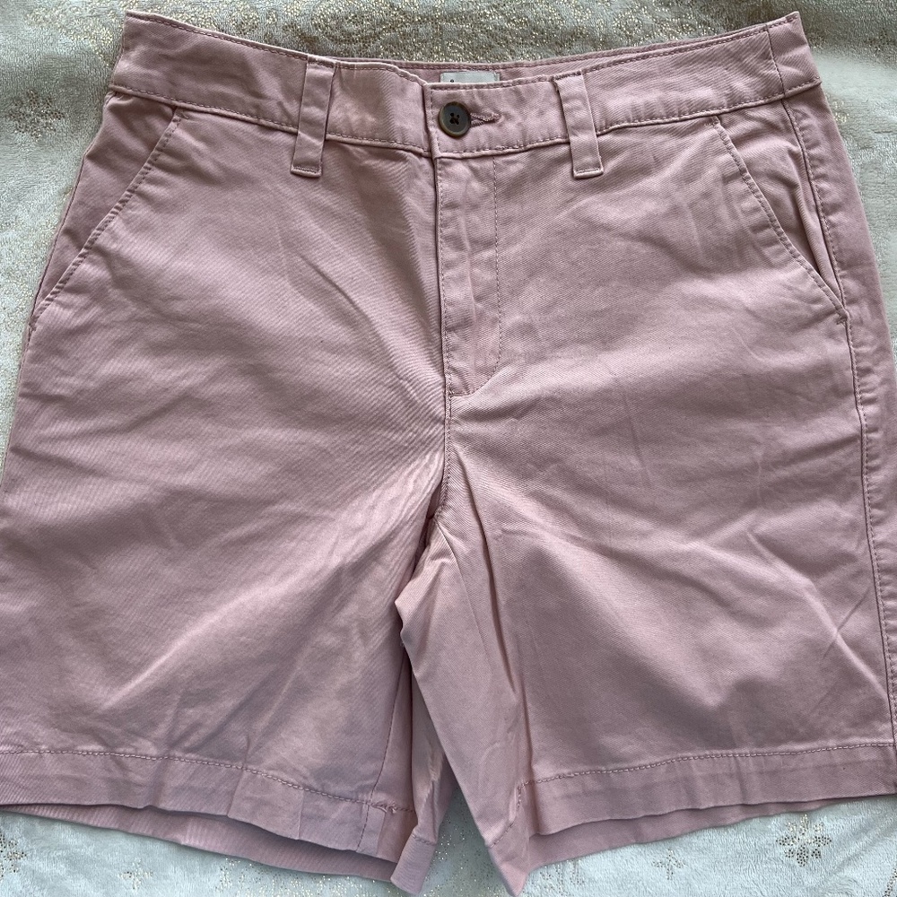 soft pink gold denim bermuda shorts size 2 / 98% cotton